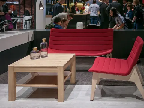 Wooden coffee table, low