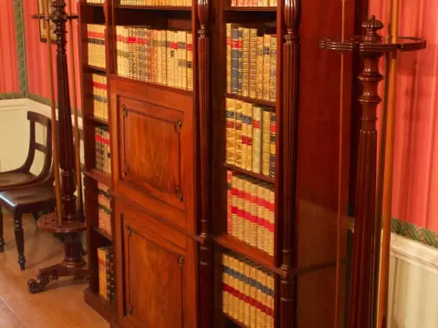 Tall wooden bookcase